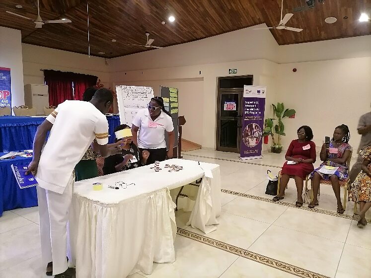 SPI facilitator presenting findings to a plenary of participants